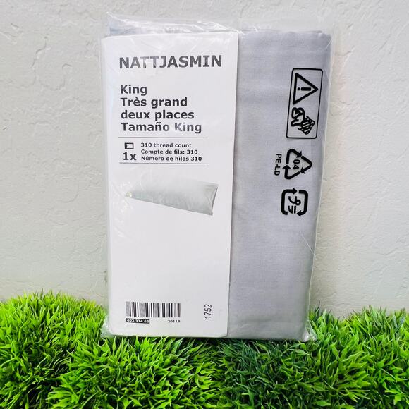 IKEA Nattjasmin King size pillow sham cover Gray - Picture 2 of 5